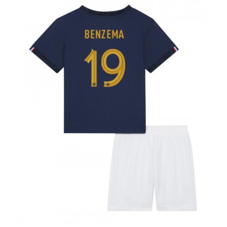 Frankrig Karim Benzema 19 Børn Hjemme VM 2022 - Fodboldtrøjer (S/S) Frankrig Karim Benzema 19 Børn Hjemme VM 2022 - Fodboldtrøjer (S/S)